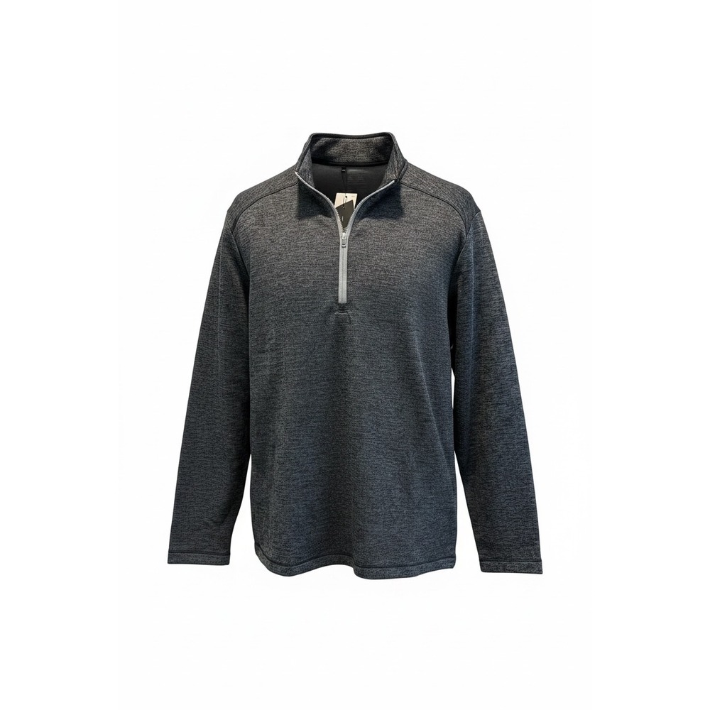 Adidas Golf Mens Black Heather Quarter Zip Pullover Sweater Large A284 NEW